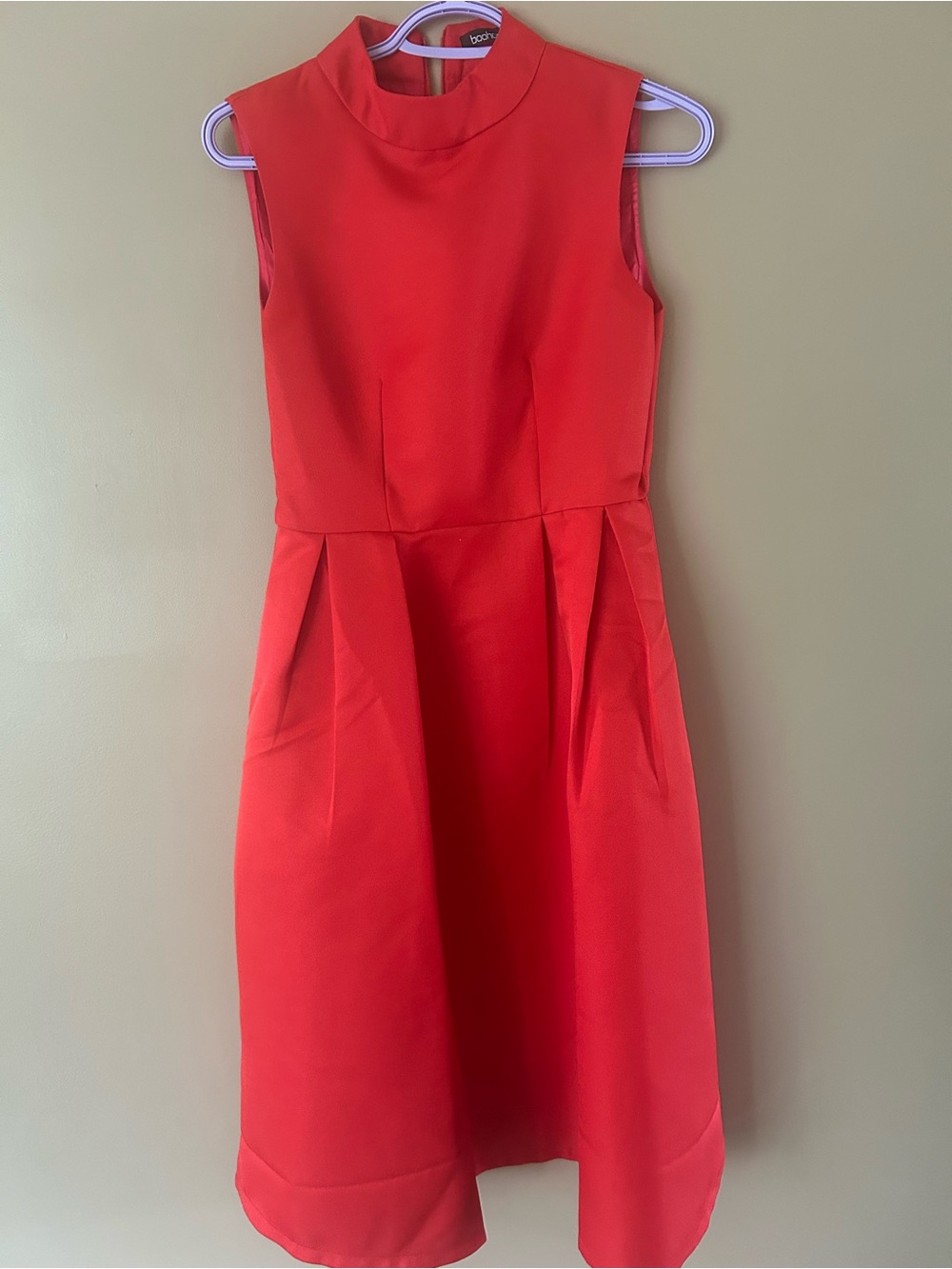 Boohoo Bright Red Sleeveless Midi Dress